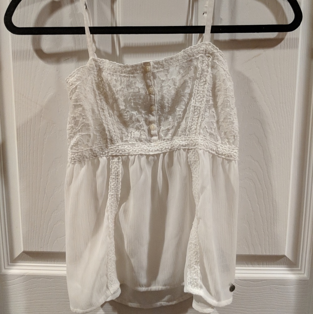Abercrombie sheer White lace tank!